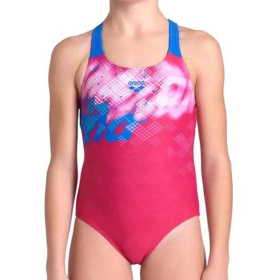 ARENA KUPACI-GIRL'S ARENA SPLASH POINT SWIMSUIT V BACK