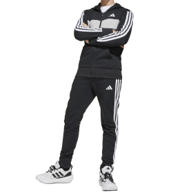 ADIDAS KOMPLET ANTRENAMENTURI J 3S TIB FL TS BLACK/WHITE/GRETWO